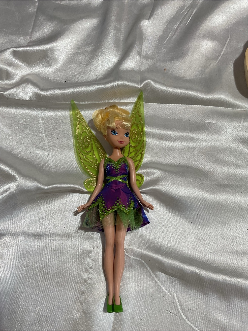 Disney Purple and Green Tinker Bell Fairy Doll with Glitter Wings